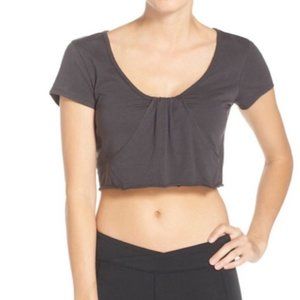 Free People Start It Up Cropped Top Shirt - Size S - Charcoal